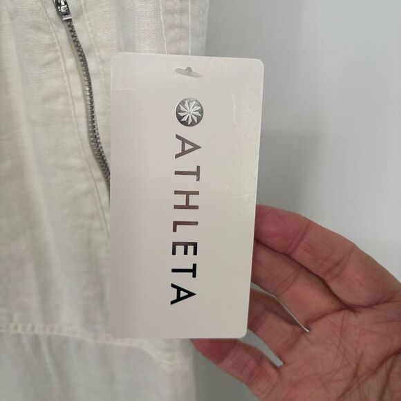 Athleta Cabo Linen Jogger Travel Pants In Calla Lilly Size 10 NWT - Picture 5 of 11